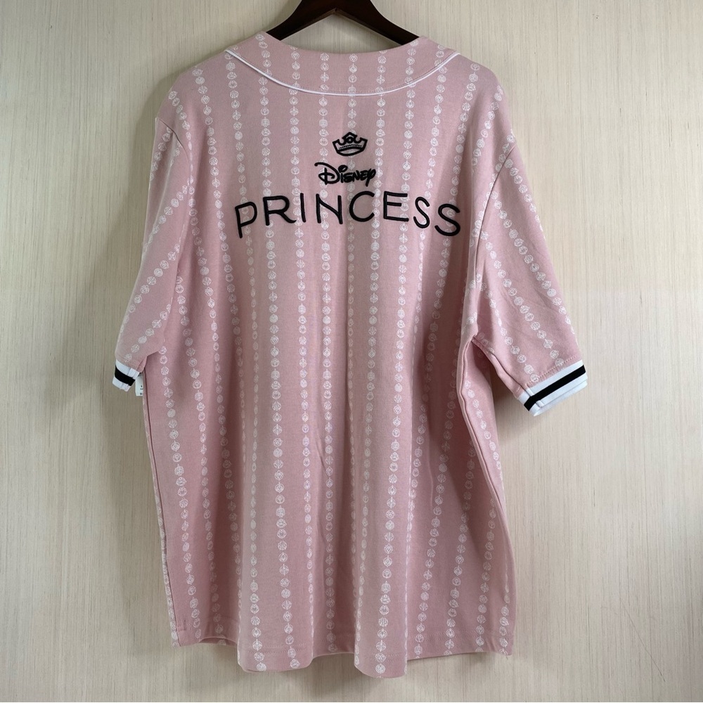 NWT Disney Parks Women’s Disney Princess Short Sleeve Baseball Jersey Pink XL